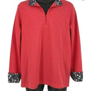 Orvis 1/4 Zip Ribbed Knit Pullover Tunic Womens XL. Like new condition. Pink